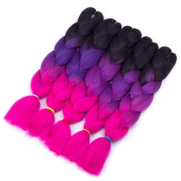 5 packs of PINK & PURPLE ombré braiding hair *NEW* - Picture 2 of 5